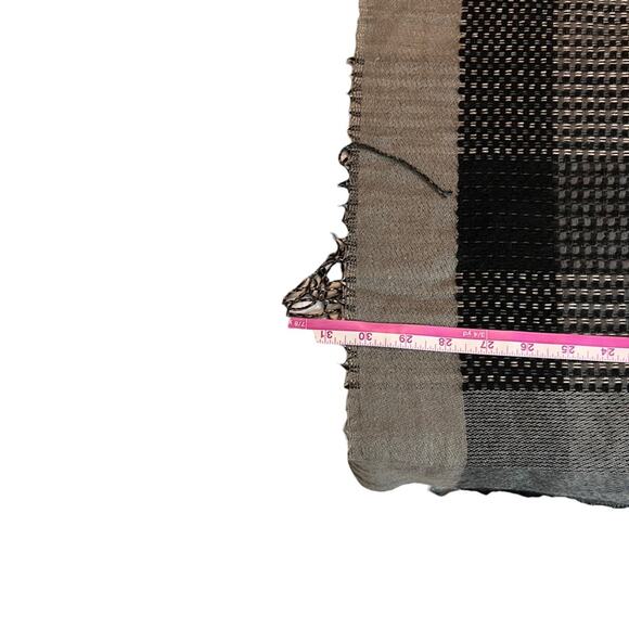 Collection 18 Women One Size Wrap Bohemian Tan Black Fringe Soft Winter Fall NEW - Picture 11 of 12